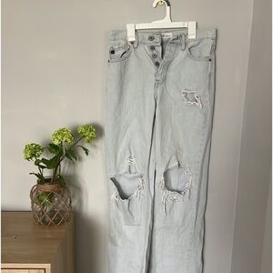 KANCAN kan can wide leg high-waisted jeans size 25 size 3 destroyed deni…​